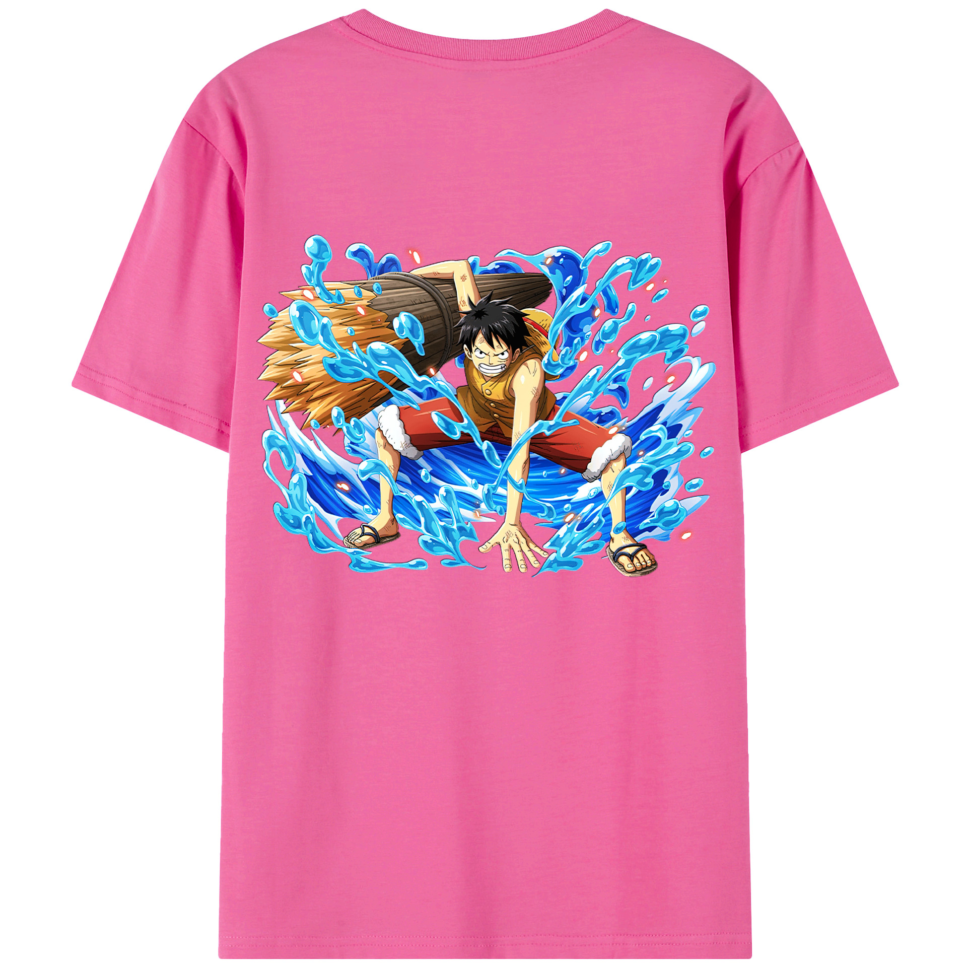 ワンピース モンキー・D・ルフィ ONE PIECE Monkey D. Luffy レディース半袖Tシャツ(バックプリント)